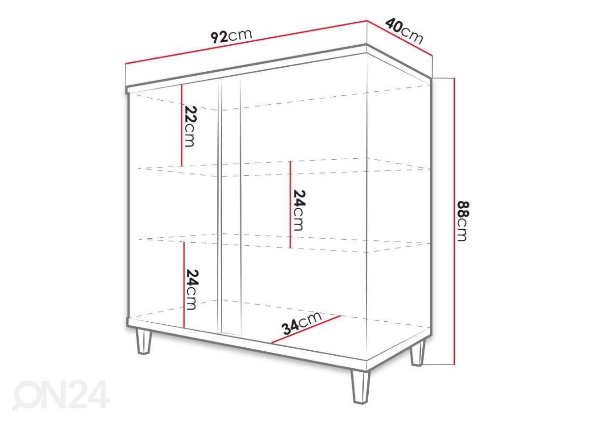 Lipasto 90 cm kuvasuurennos mitat