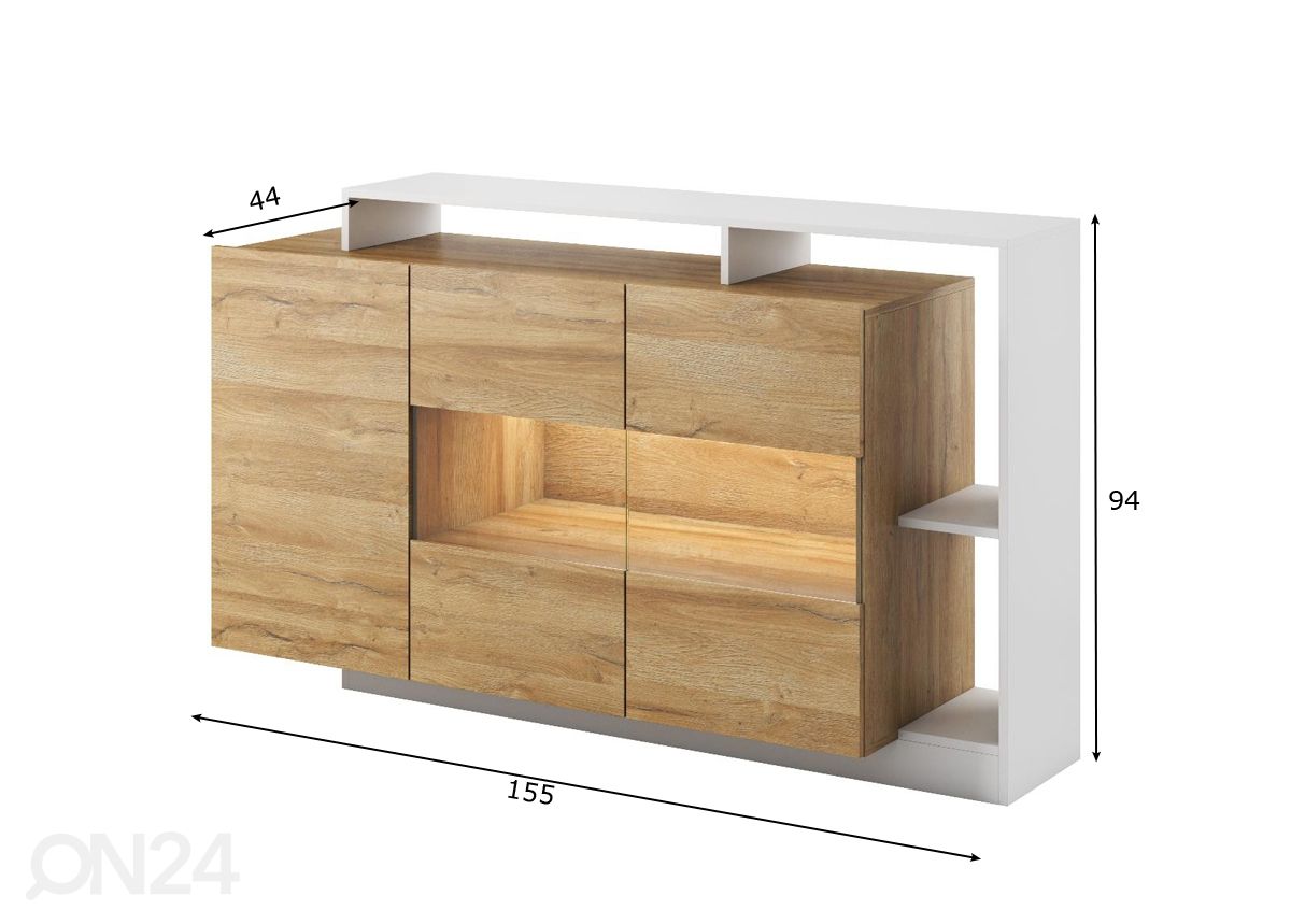 Lipasto Alva 155 cm kuvasuurennos mitat