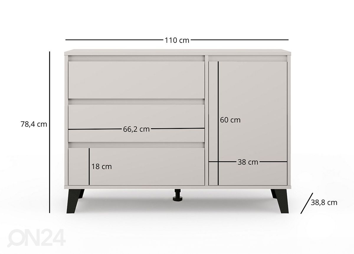 Lipasto Borg 110 cm kuvasuurennos mitat