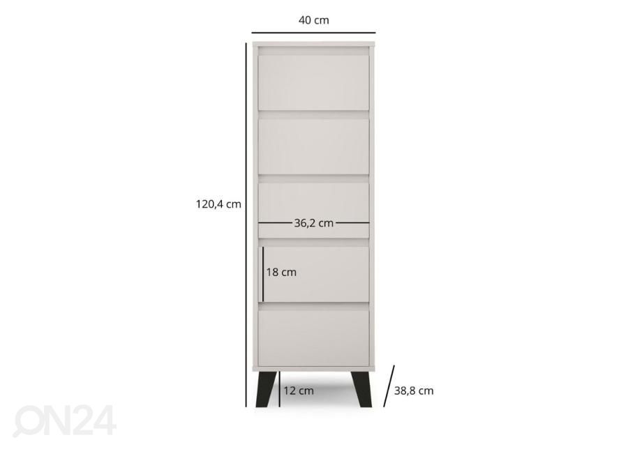 Lipasto Borg 40 cm kuvasuurennos mitat