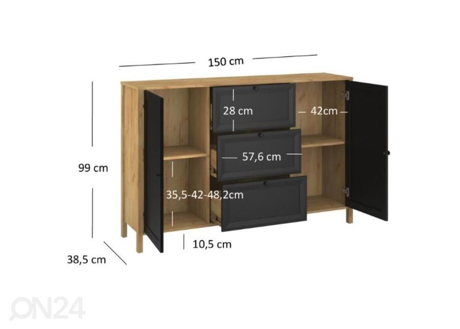 Lipasto Brent 150 cm kuvasuurennos mitat