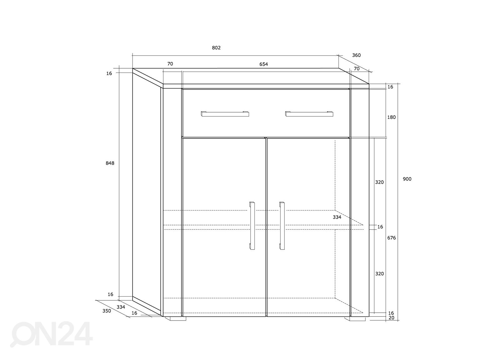 Lipasto Char 80 cm kuvasuurennos mitat