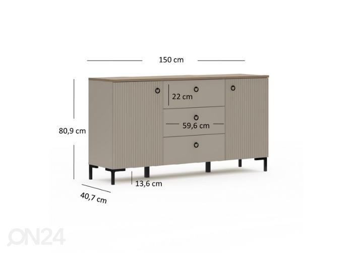 Lipasto Dominica 150 cm kuvasuurennos mitat