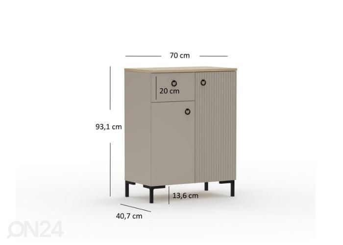 Lipasto Dominica 70 cm kuvasuurennos mitat