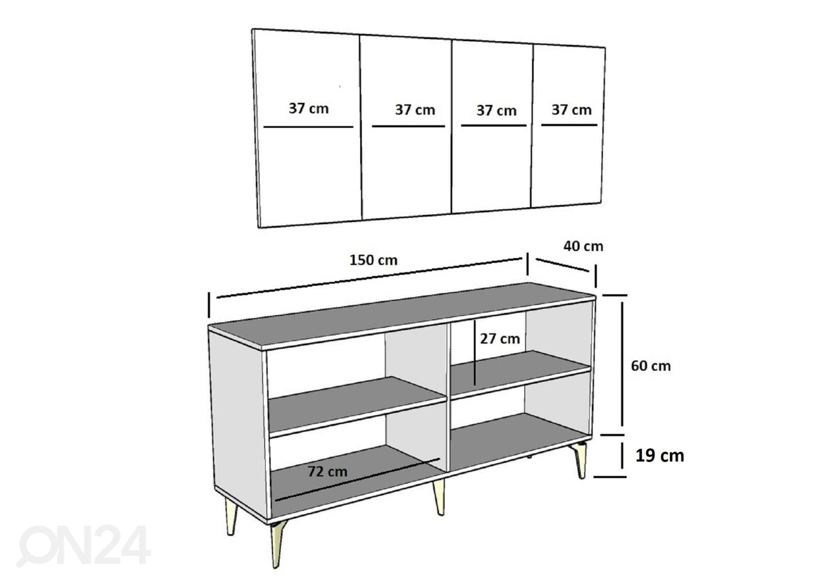 Lipasto Drac 150 cm kuvasuurennos mitat