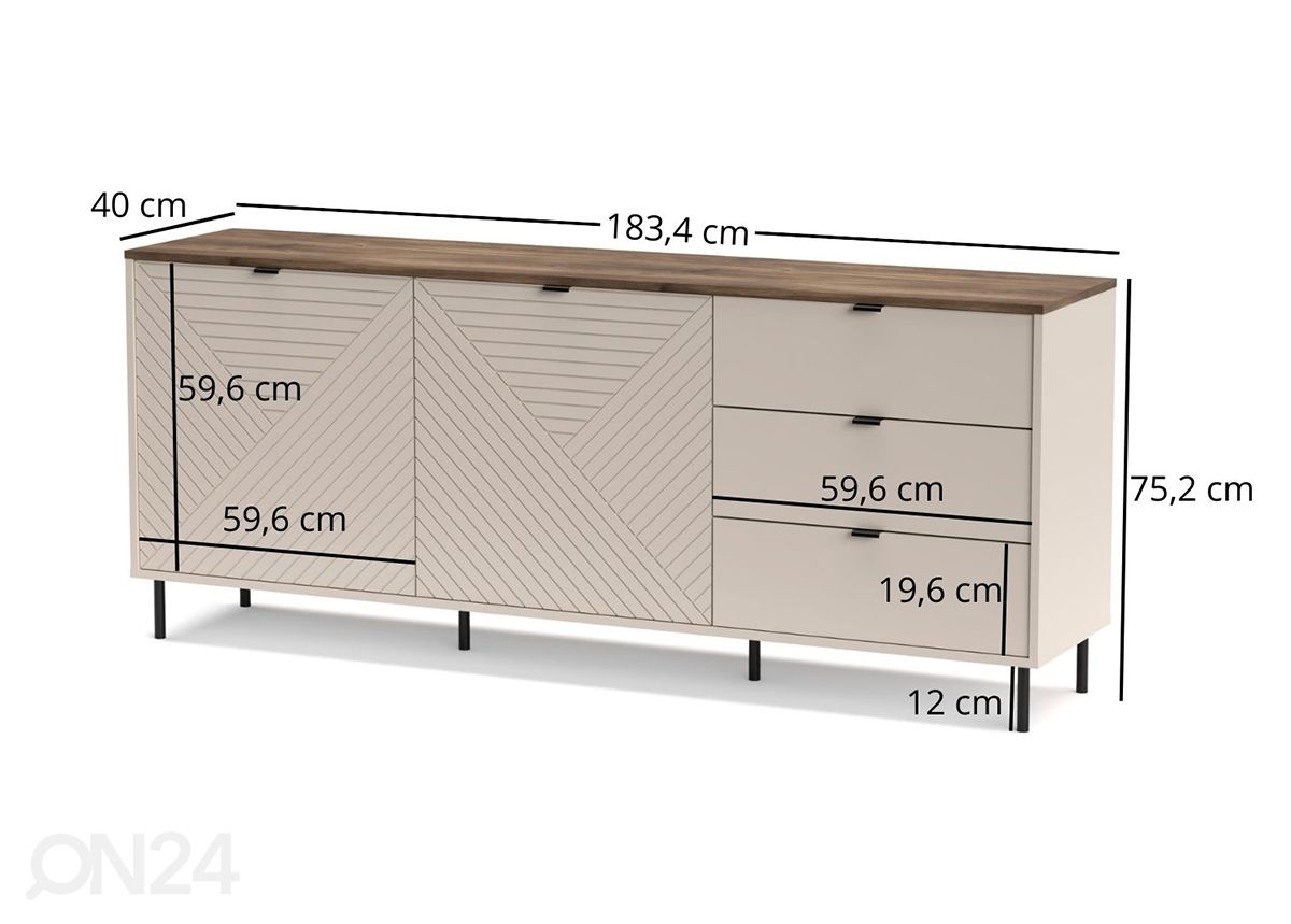 Lipasto Evo 183,4 cm kuvasuurennos mitat