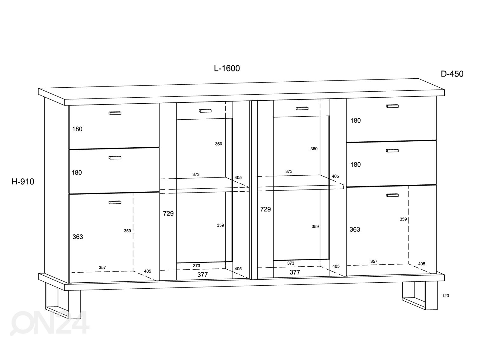 Lipasto Fermoy 160 cm kuvasuurennos mitat