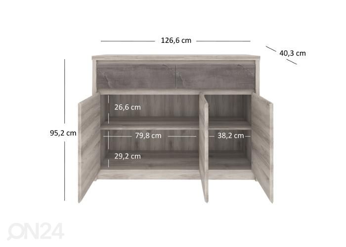 Lipasto Jazz 126,6 cm kuvasuurennos mitat