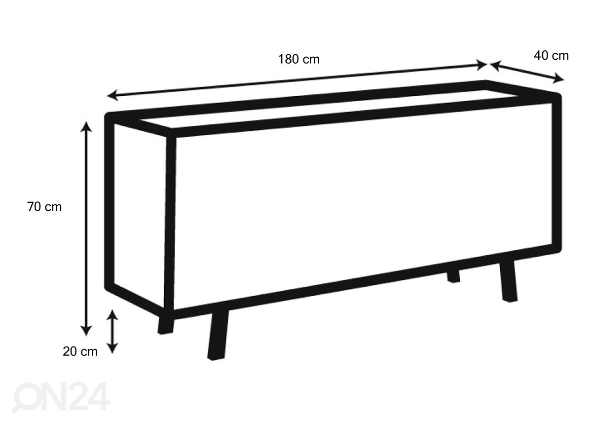 Lipasto Jever 180 cm kuvasuurennos mitat