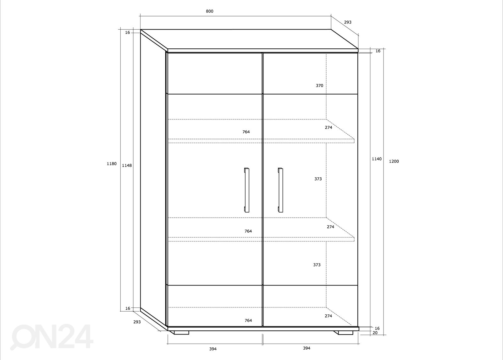 Lipasto Kerry 80 cm kuvasuurennos mitat