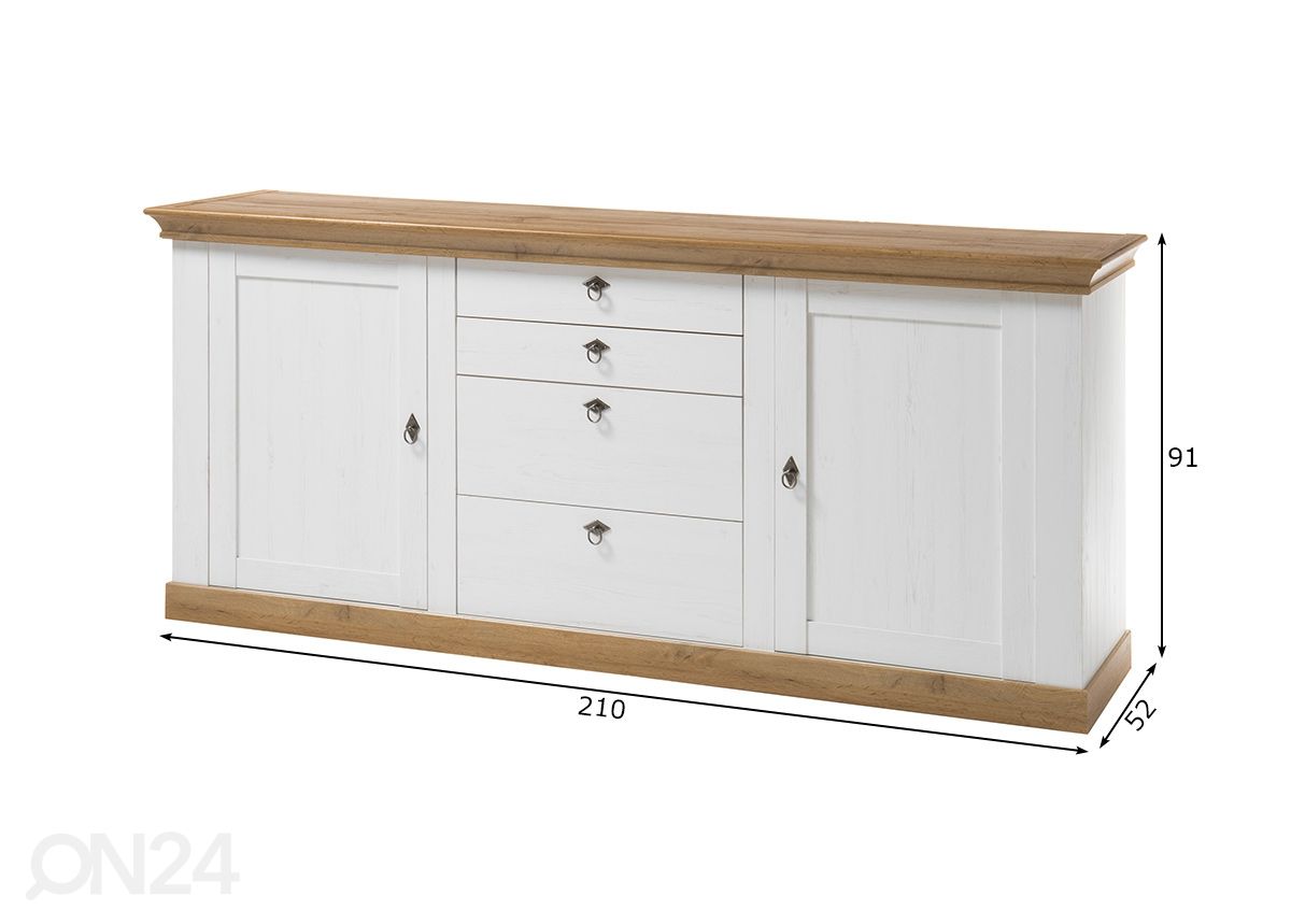 Lipasto Landhaus 210 cm kuvasuurennos mitat