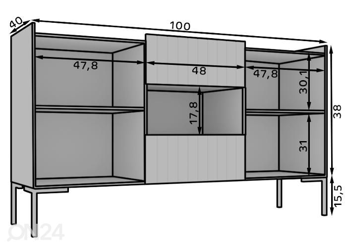 Lipasto Lubim 100 cm kuvasuurennos mitat