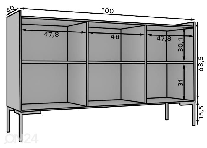 Lipasto Lubim 100 cm kuvasuurennos mitat