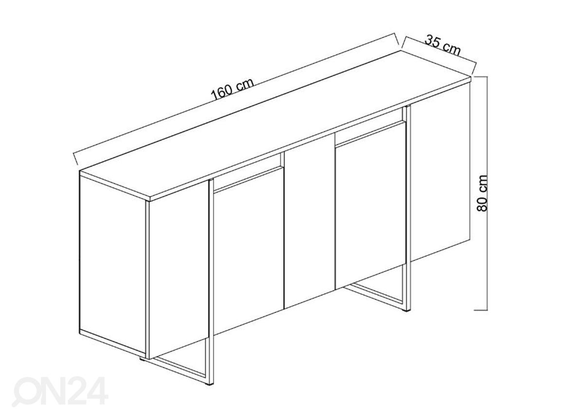 Lipasto Luke 160 cm kuvasuurennos mitat