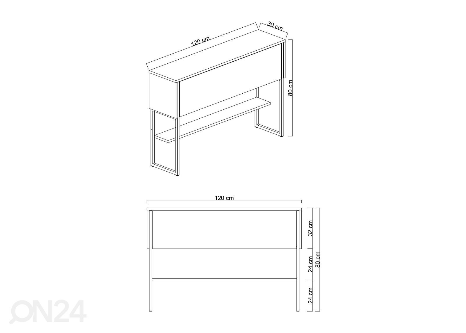 Lipasto Lykia 120 cm kuvasuurennos mitat