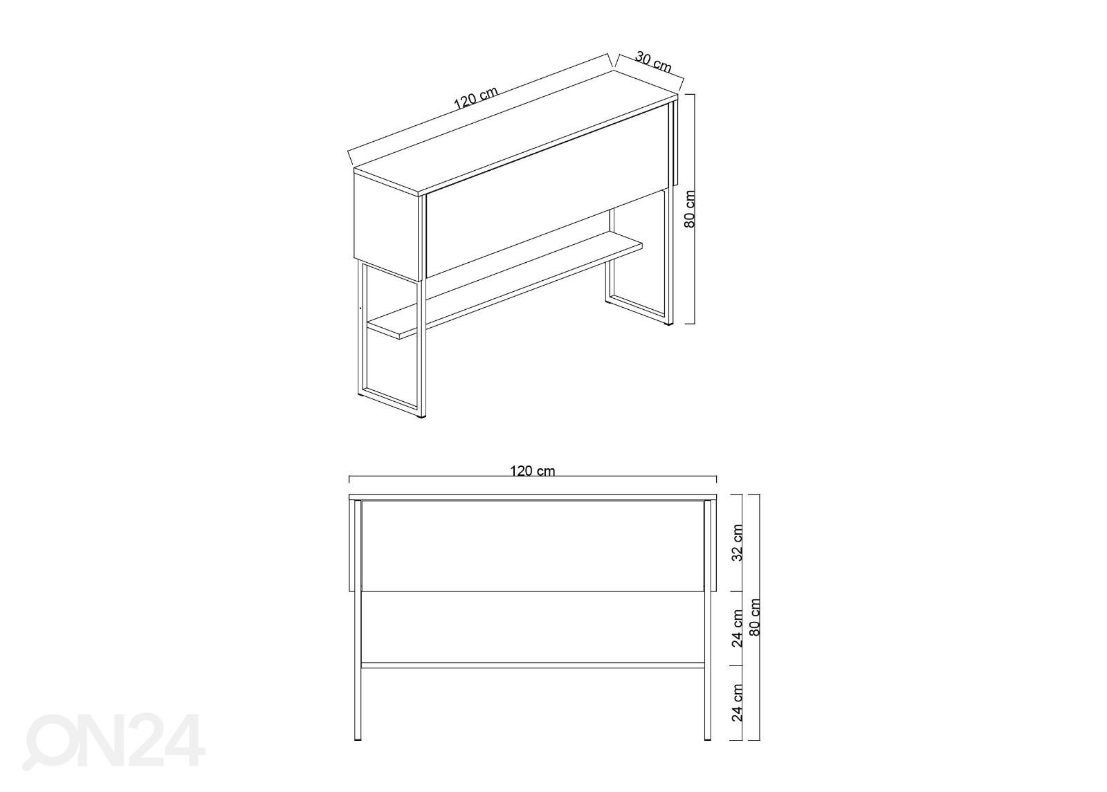 Lipasto Lykia 120 cm kuvasuurennos mitat