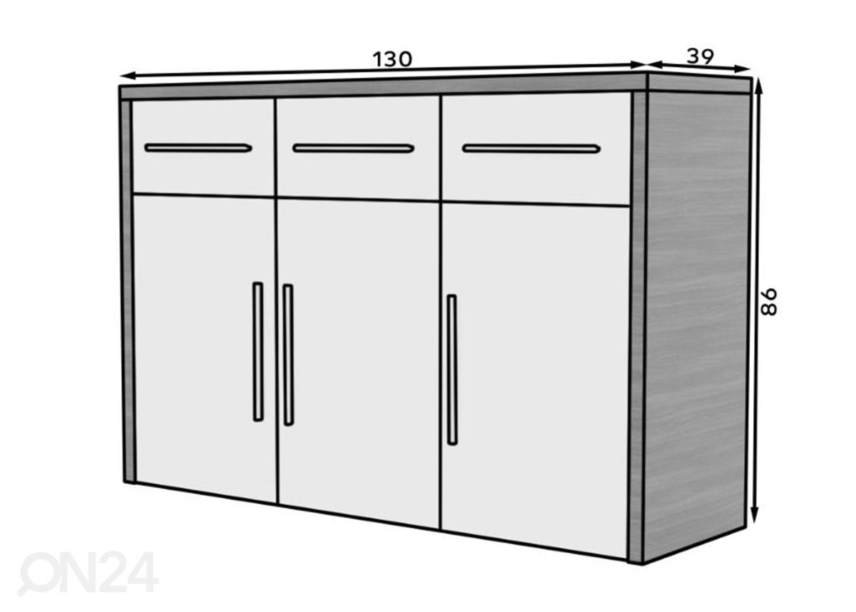 Lipasto Meka 130 cm kuvasuurennos mitat