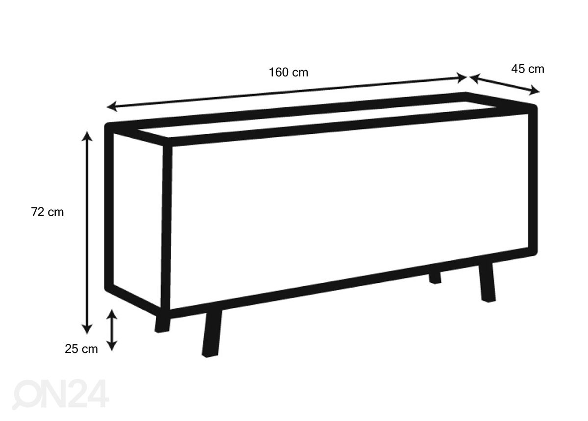 Lipasto Neva 160 cm kuvasuurennos mitat