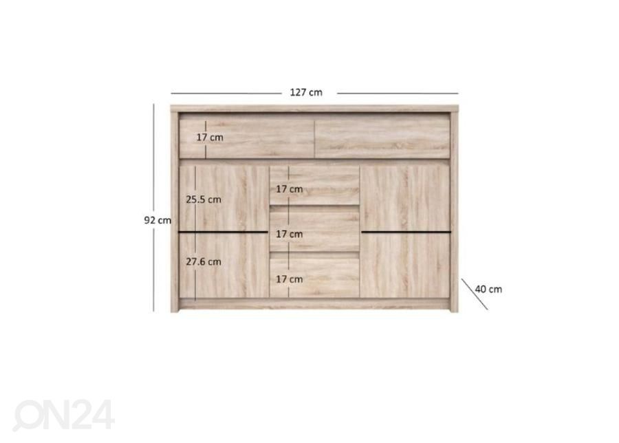 Lipasto Norton 127 cm kuvasuurennos mitat