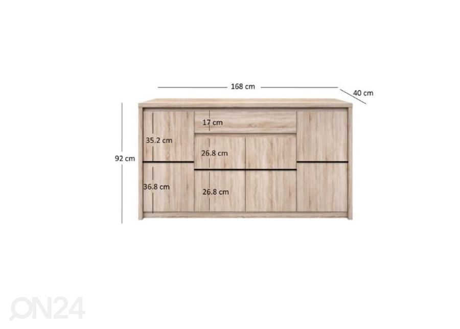 Lipasto Norton 168 cm kuvasuurennos mitat