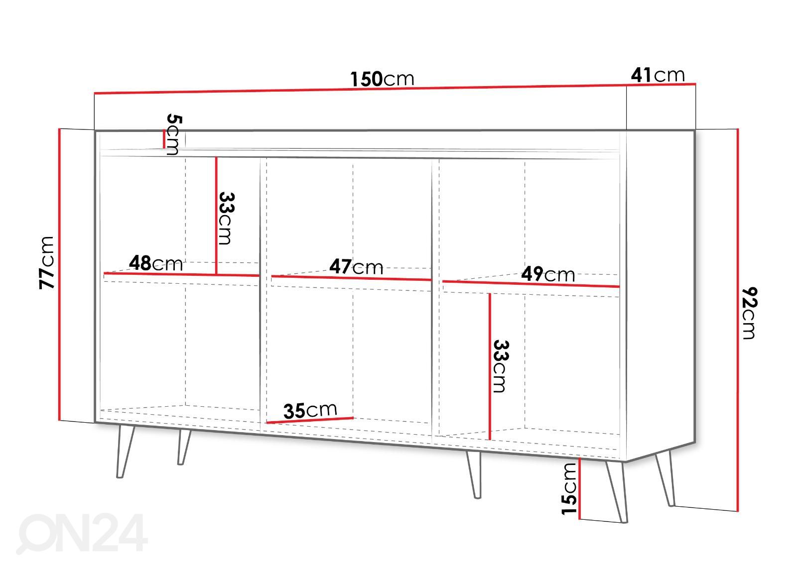 Lipasto t Ademo 150 cm kuvasuurennos mitat