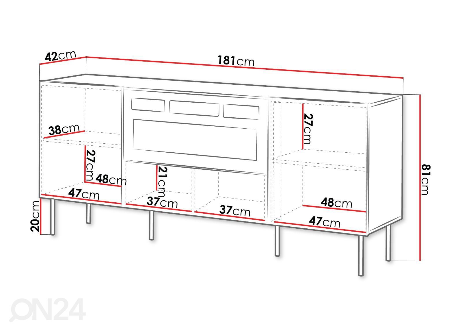 Lipasto Terry 180 cm + sähkötakka kuvasuurennos mitat