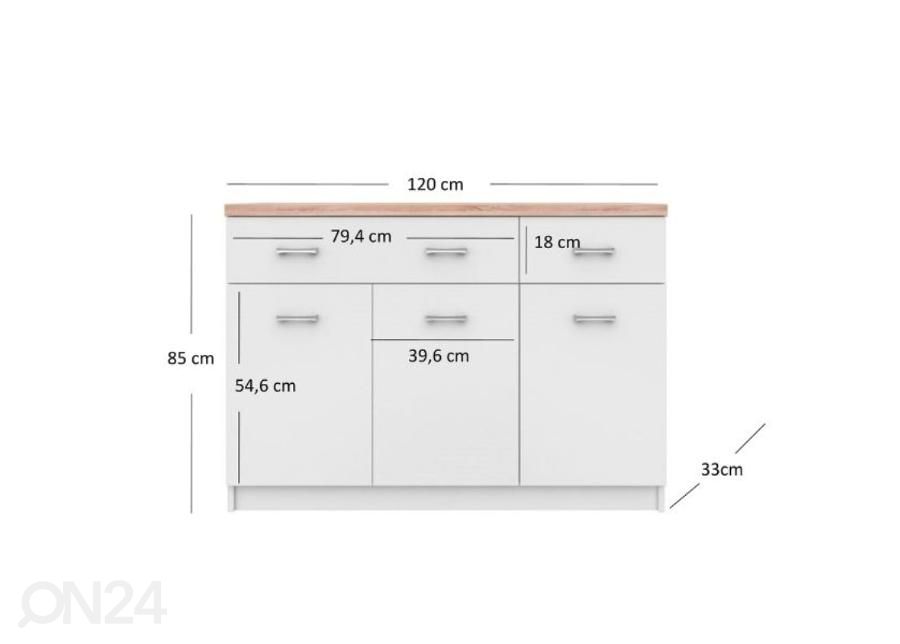 Lipasto Top mix 120 cm kuvasuurennos mitat