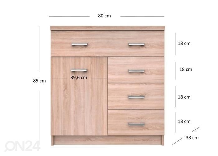 Lipasto Top mix 80 cm kuvasuurennos mitat