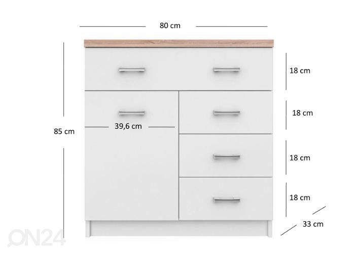 Lipasto Top mix 80 cm kuvasuurennos mitat