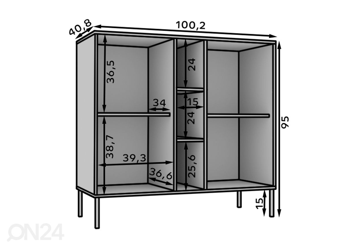 Lipasto Torun 100,2 cm kuvasuurennos mitat