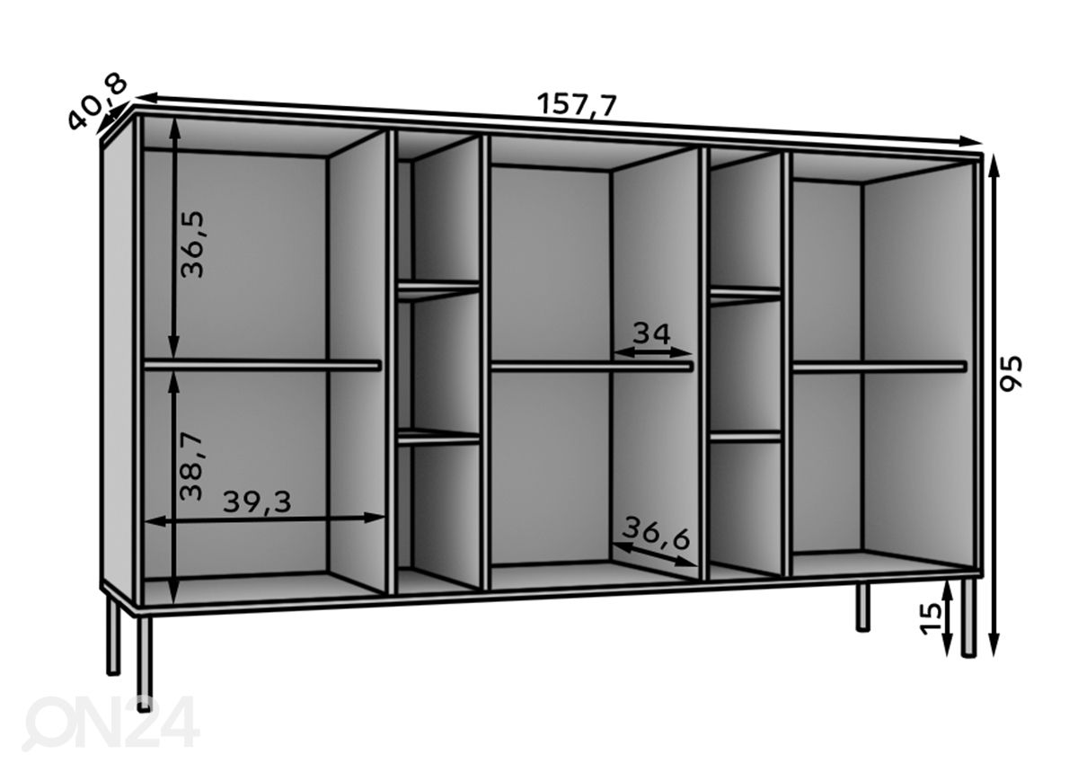 Lipasto Torun 157,7 cm kuvasuurennos mitat