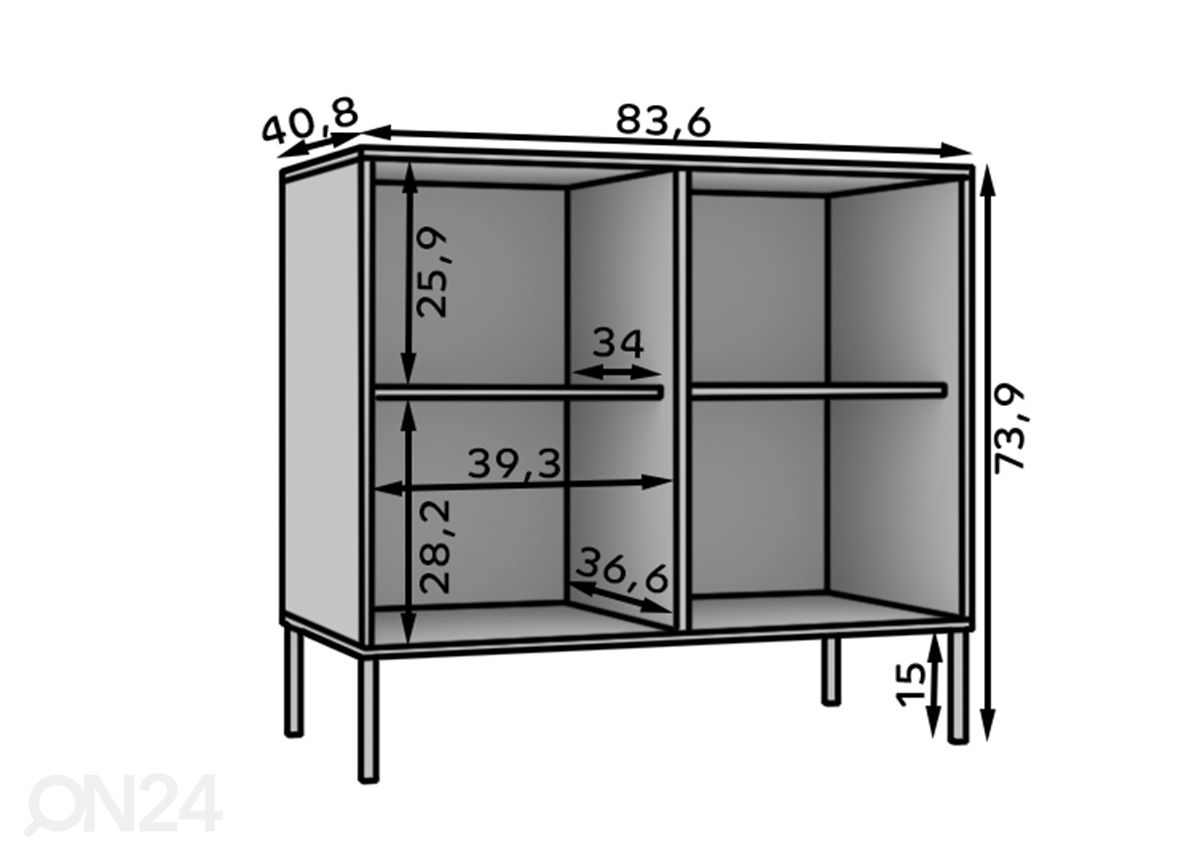 Lipasto Torun 83,6 cm kuvasuurennos mitat