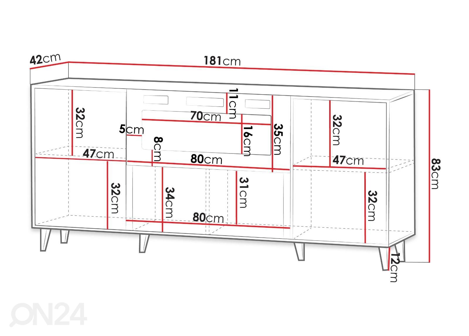 Lipasto Vamos 150 cm + säühkötakka kuvasuurennos mitat