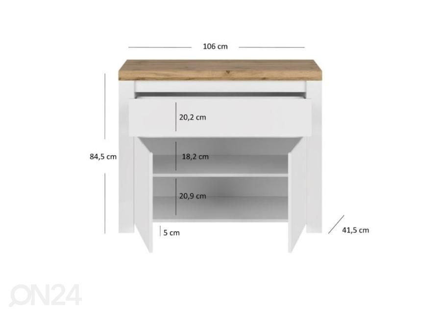 Lipasto Vigo 106 cm kuvasuurennos mitat