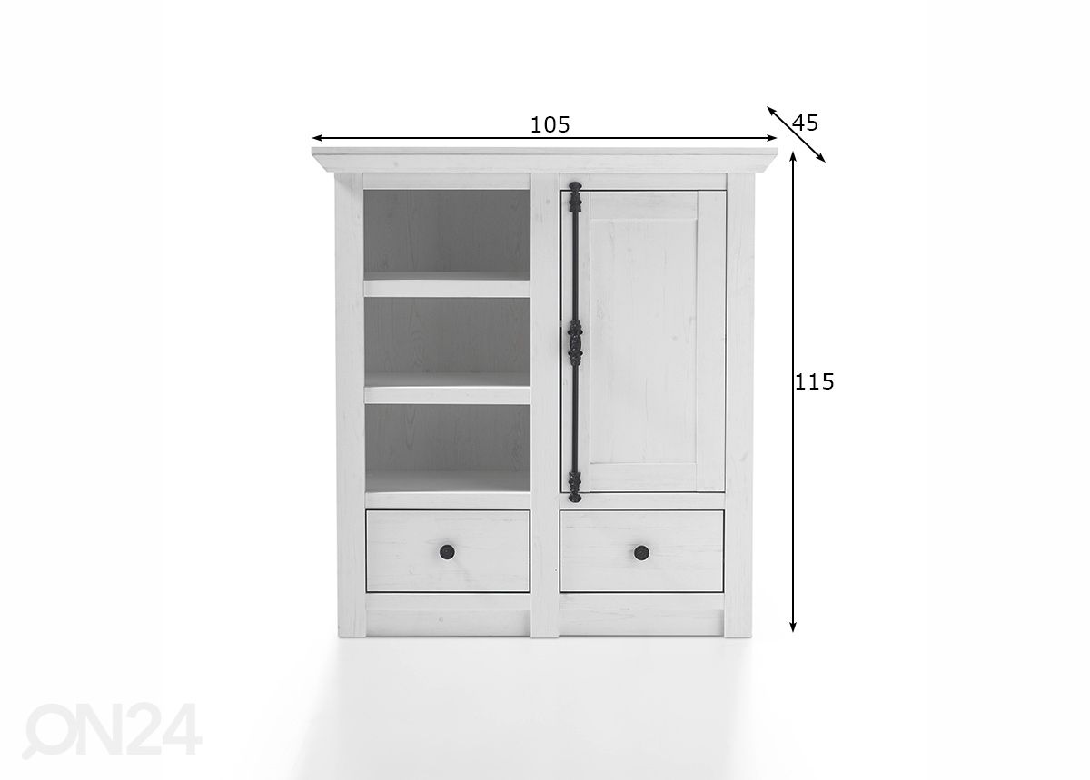 Lipasto Westerland 105 cm kuvasuurennos mitat