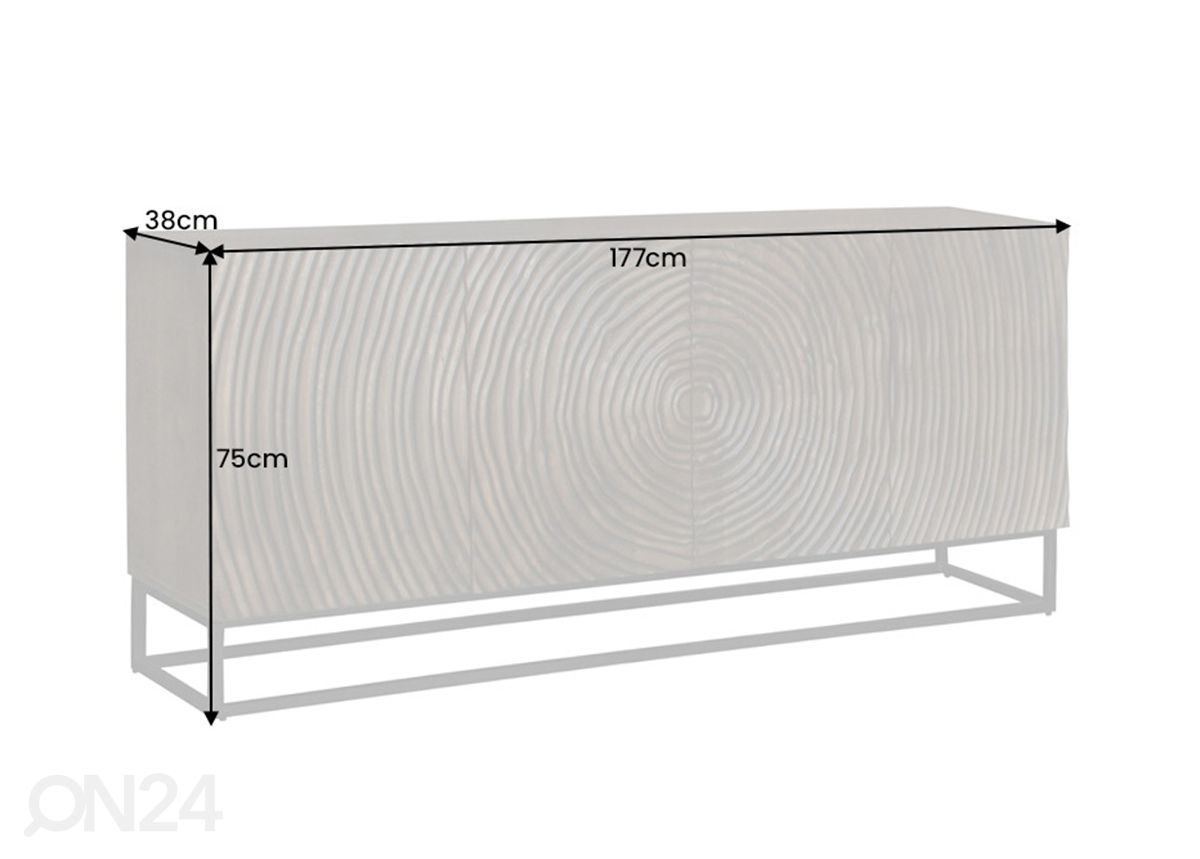 Lipasto Zen 177 cm kuvasuurennos mitat