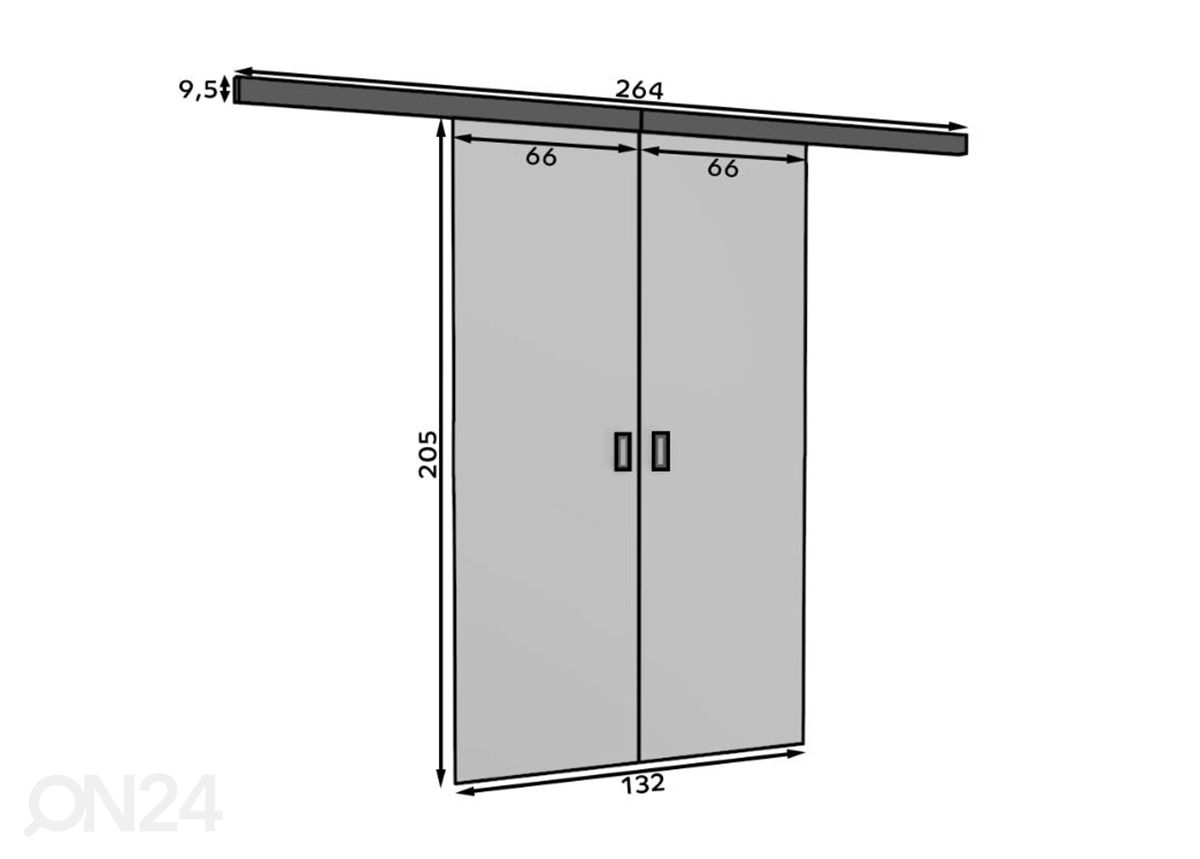 Liukuovi Knut 132 cm kuvasuurennos mitat