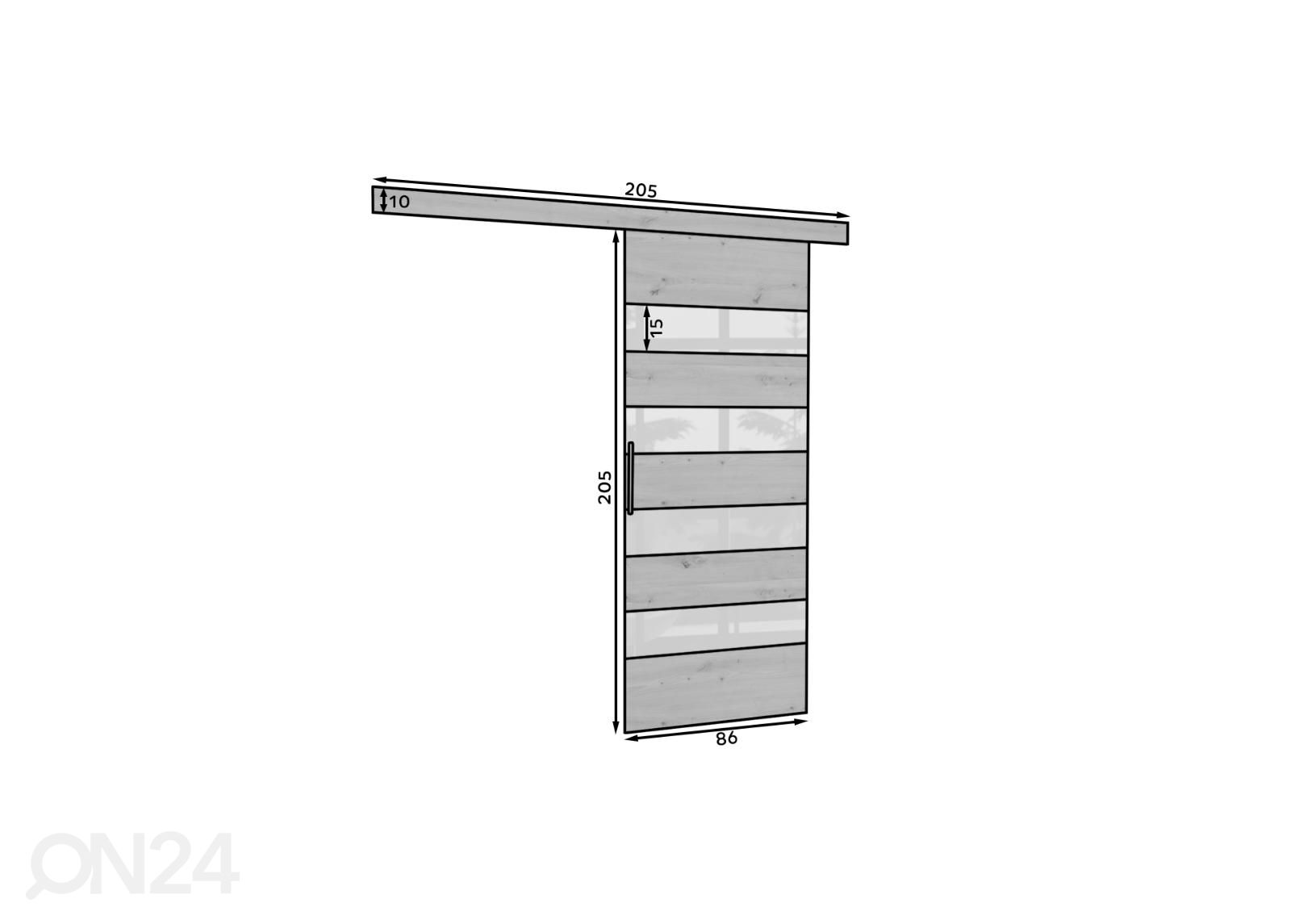 Liukuovi Milu 86 cm kuvasuurennos mitat