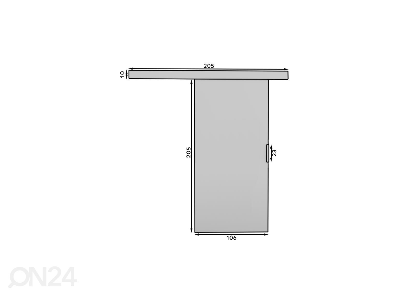 Liukuovi Pita 106 cm kuvasuurennos mitat