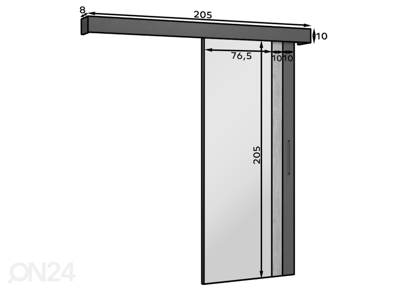 Liukuovi Troms 96,5 cm kuvasuurennos mitat