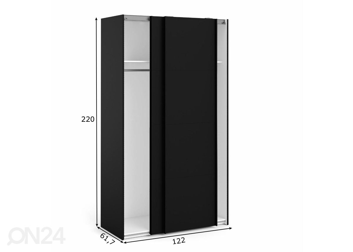 Liukuovikaappi Firenze 122 cm kuvasuurennos mitat