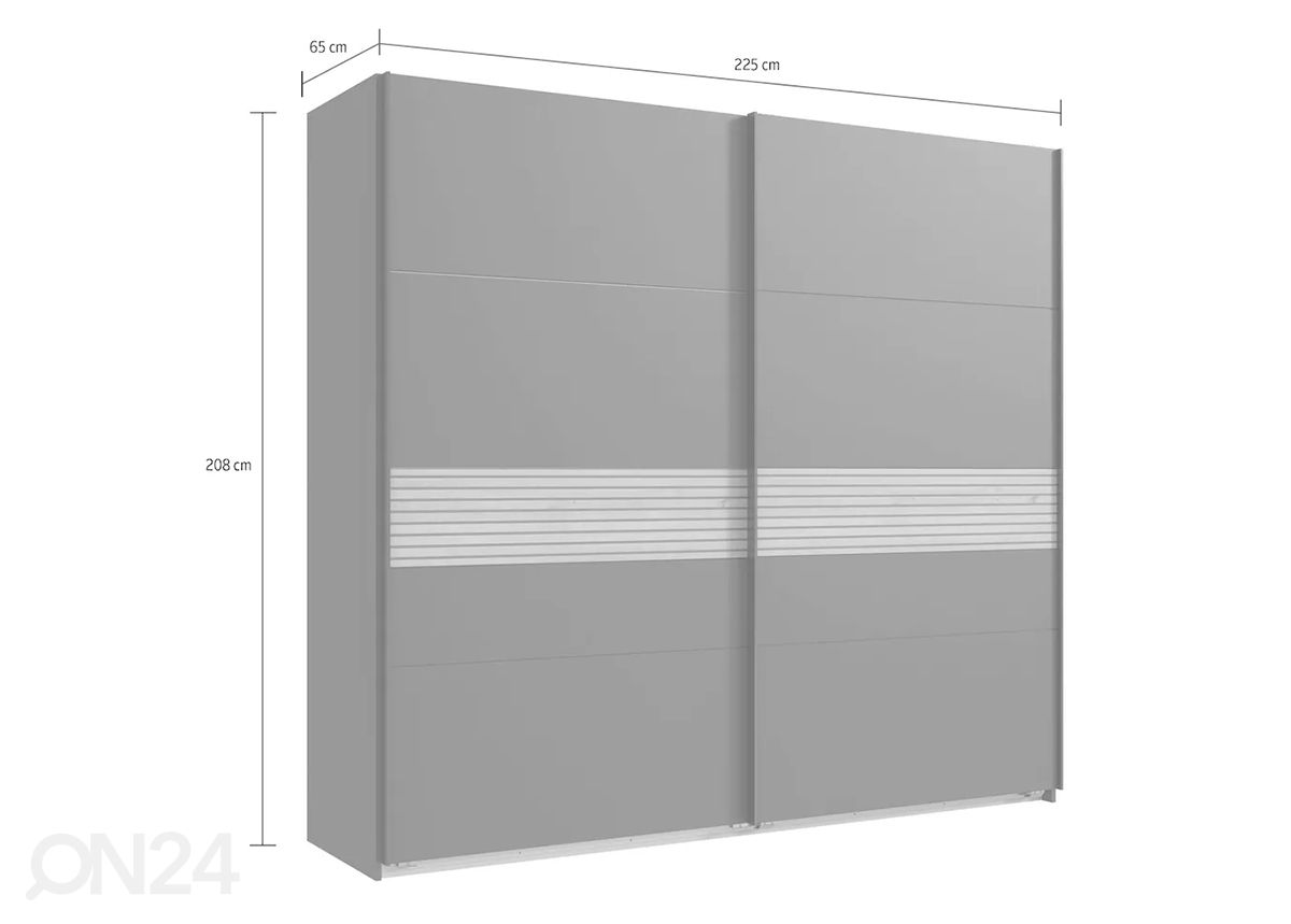 Liukuovikaappi Rotterdam 225 cm kuvasuurennos mitat