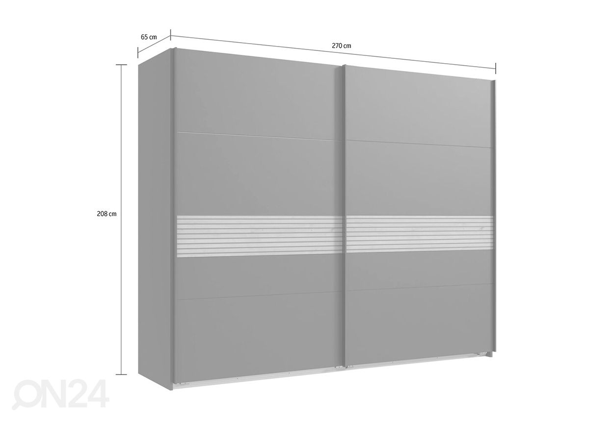 Liukuovikaappi Rotterdam 270 cm kuvasuurennos mitat