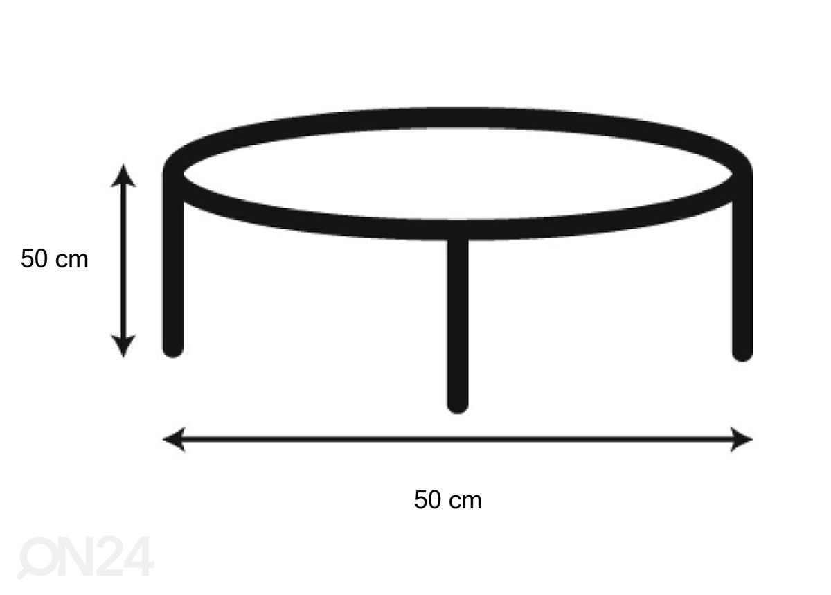 Marmori sivupöytä Nex Ø 50 cm kuvasuurennos mitat