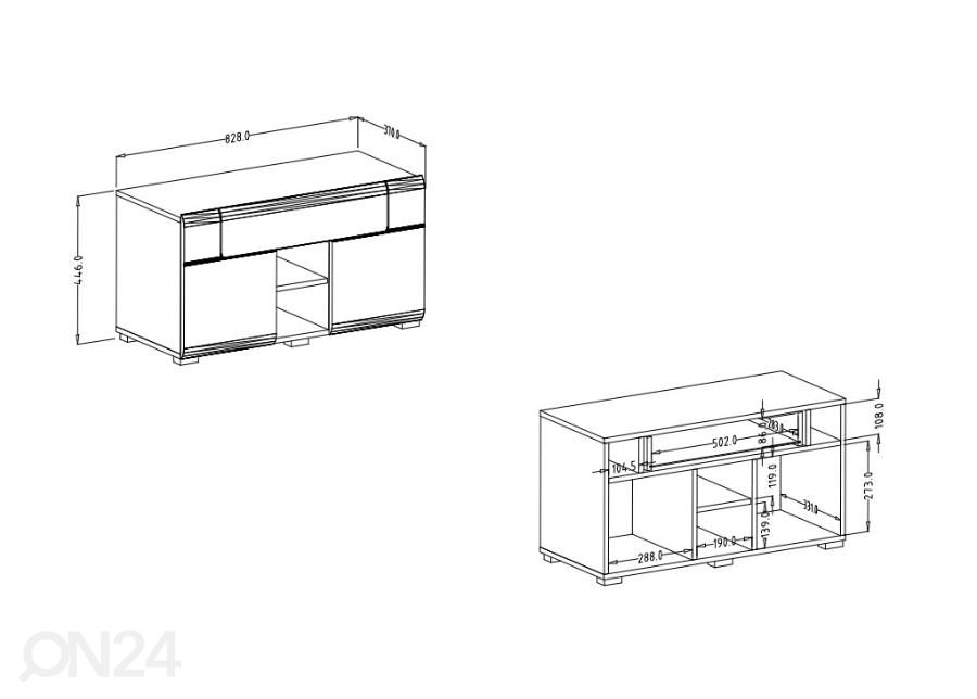 Matala lipasto 83 cm kuvasuurennos mitat