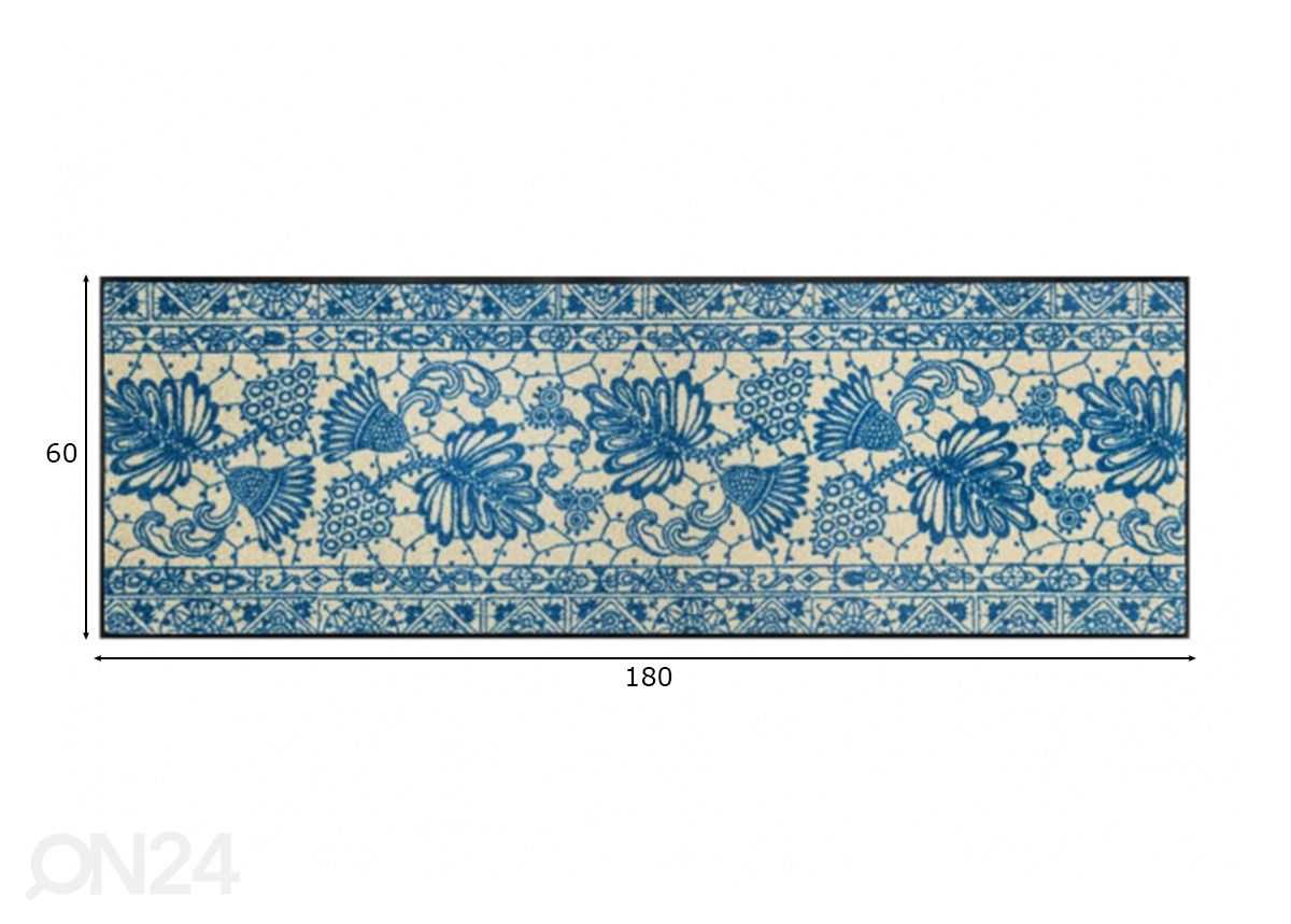 Matto Blue Poetry 60x180 cm kuvasuurennos mitat