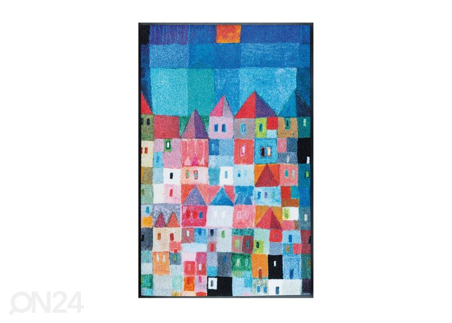 Matto COLOURFUL HOUSES 75x120 cm kuvasuurennos