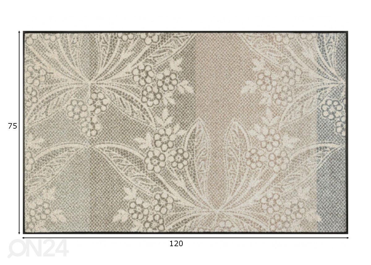 Matto Floral Lace 75x120 cm kuvasuurennos mitat