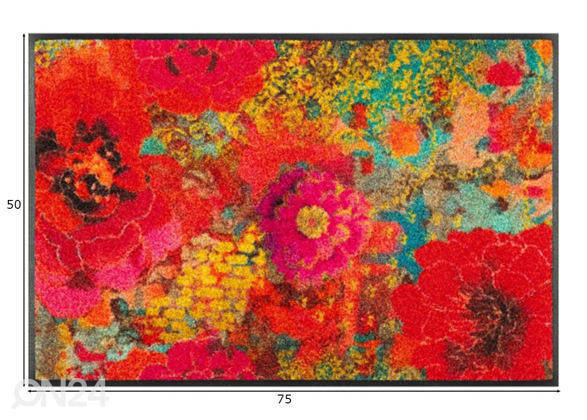 Matto Flowerchains 50x75 cm kuvasuurennos mitat