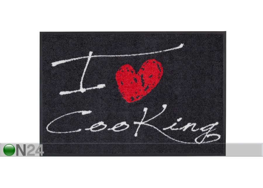 Matto I LOVE COOKING HEART 50x75 cm kuvasuurennos